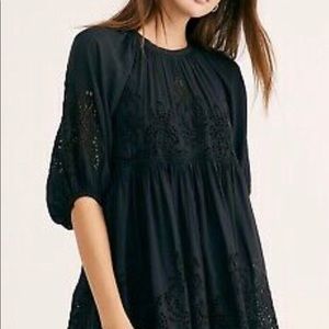 Free People Black Eyelet Tunic